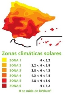 FOTO ZONAS CLIMATICAS SOLARES EN LA PENINSULA